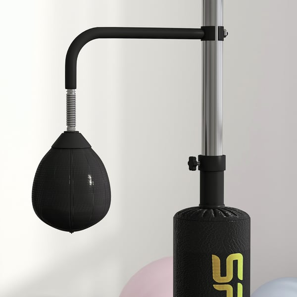 Boksestativ, 107x36x140-205 cm, Sort