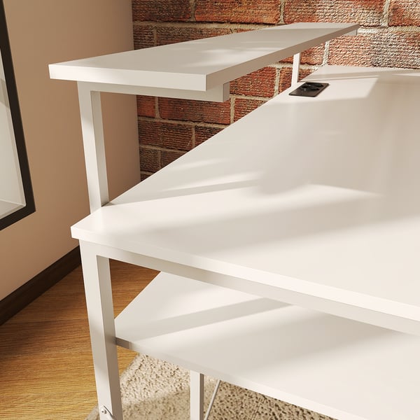 Gamingbord, 137x140x139,5 cm, Hvid