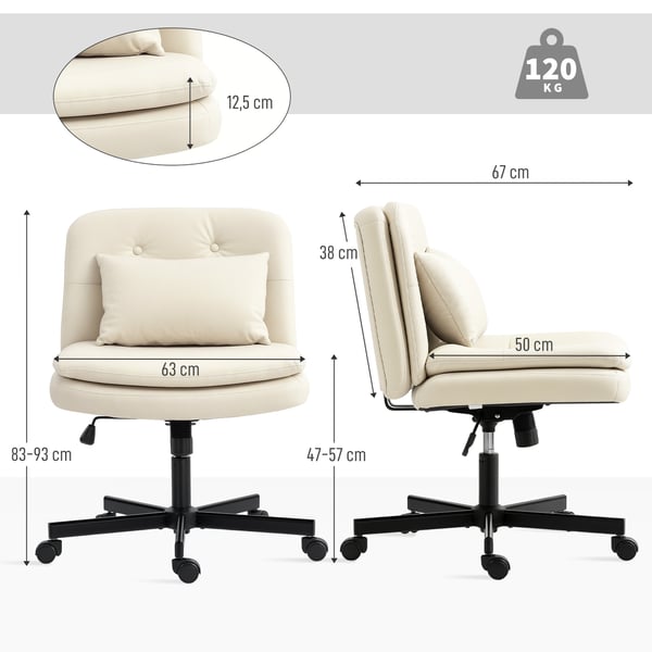 Toimistotuoli, 63x67x83-93 cm, Beige