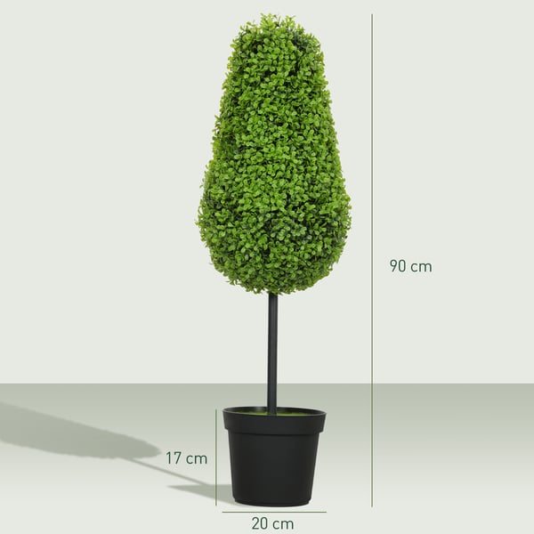 Kunstig Plante, 2-delt Sæt, 90 cm, Grøn