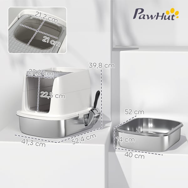 Kattetoilet, 52,4x41,3x39,8 cm, Hvid