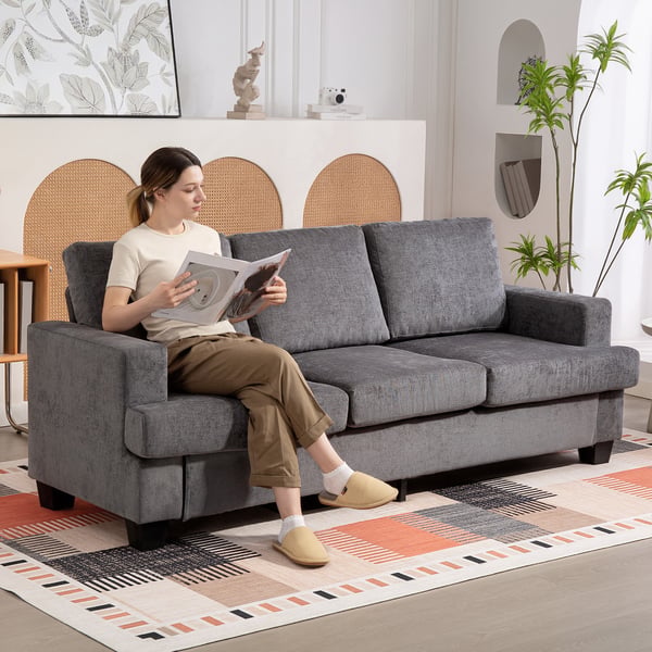 3-personers sofa, 213x82x90 cm, grå