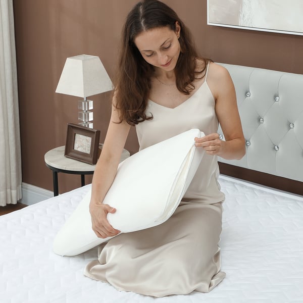 Memory Foam Pude, 60x40x10 cm, Cremehvid