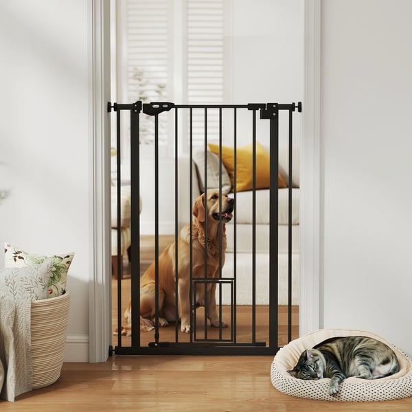 Hundegitter, 68x104,1 cm, Sort, Stål