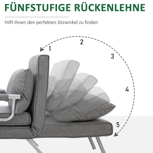 Fåtölj med reclinerfunktion, 65x69x80 cm, Grå
