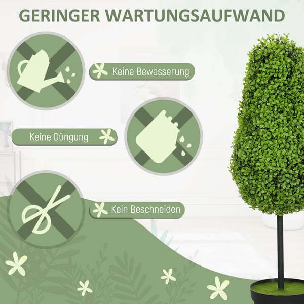 Kunstig Plante, 2-delt Sæt, 90 cm, Grøn