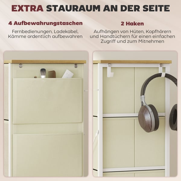 Soveværelseskommode, 86x30x94,5 cm, Beige