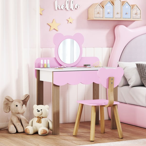 Pigesminkebord, 68x35x86 cm, Pink
