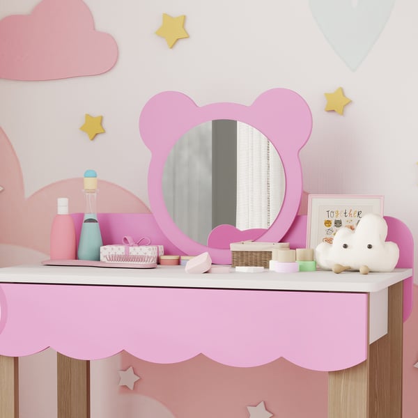 Pigesminkebord, 68x35x86 cm, Pink