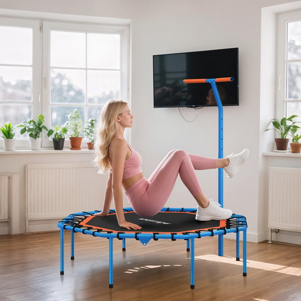 Fitness Trampolin 128x120x98 cm Blå, Stål
