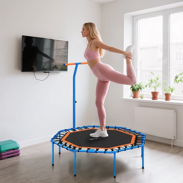 Fitness Trampolin 128x120x98 cm Blå, Stål