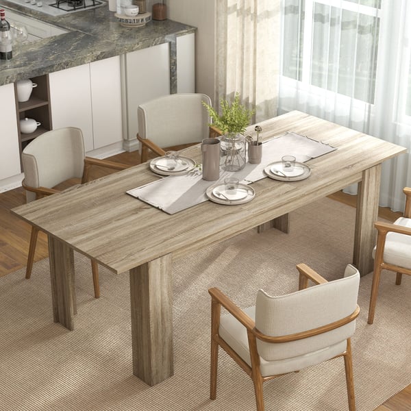 Udtrækkeligt Spisebord, 180x90x76,6 cm til 260x90x76,6 cm, Eg