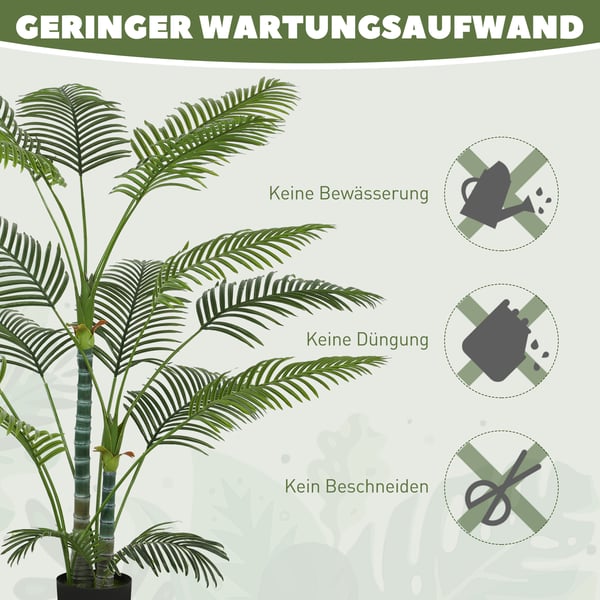 Kunstig palme, 20x17x175 cm, grøn