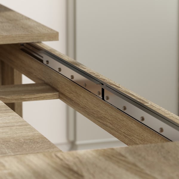 Udtrækkeligt Spisebord, 180x90x76,6 cm til 260x90x76,6 cm, Eg
