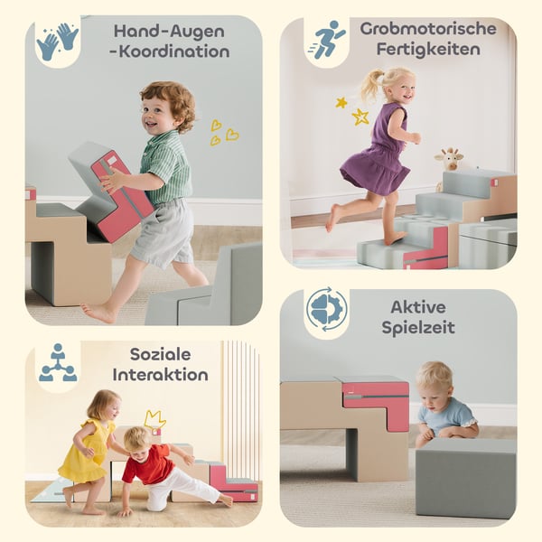 Set med mjuka byggklossar, 79x39x44 cm, Flerfärgad