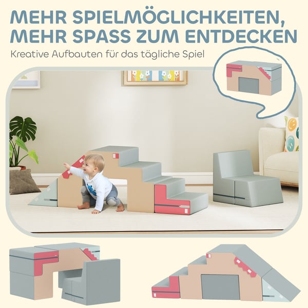 Set med mjuka byggklossar, 79x39x44 cm, Flerfärgad
