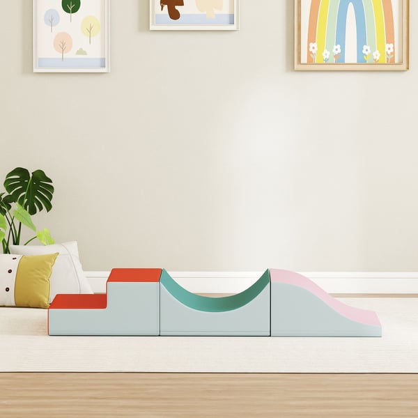 Klatre- og kravlesæt, 141x45,7x20,3 cm, lysegrå, skum