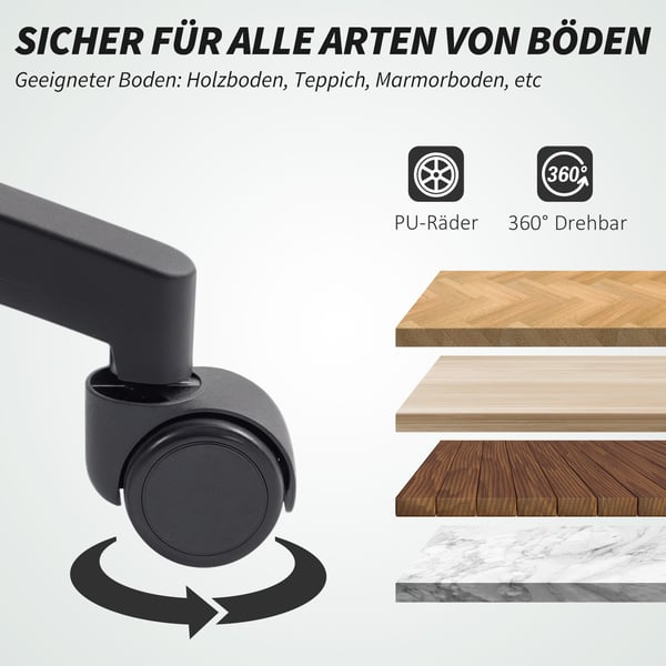 Kontorstol, Justerbar Mesh Skrivebordsstol, 65x59x92.5-102.5 cm, Sort