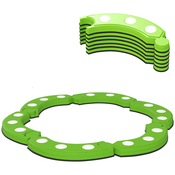 Balancebom, 6 buede segmenter, 48,5x12,5x7 cm, grøn, plast