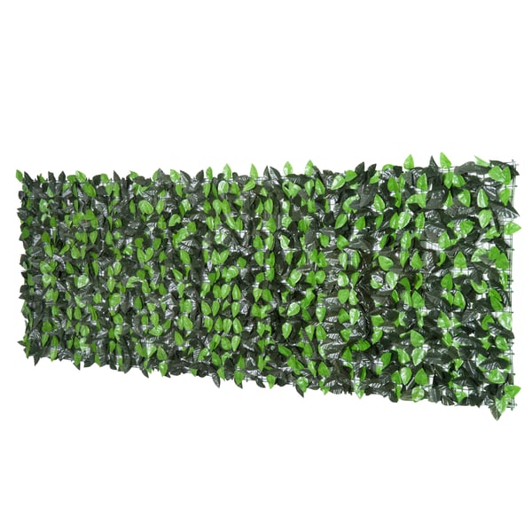 Kunstig hæk, 300x100 cm, mørkegrøn, udendørs dekoration