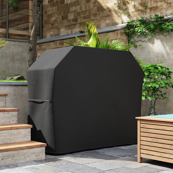 Grillöverdrag, 147x61x120 cm, Svart, Polyester