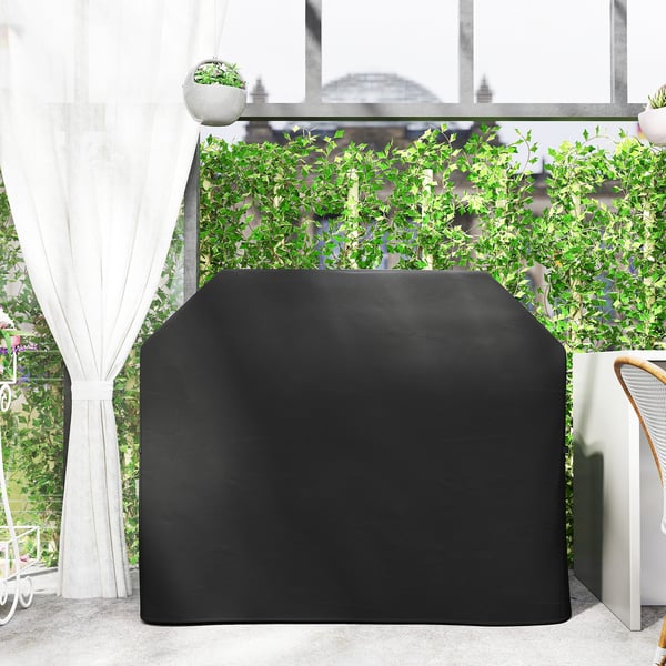 Grillöverdrag, 147x61x120 cm, Svart, Polyester