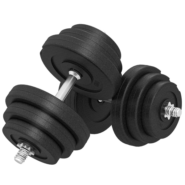 Håndvægtsæt 40 kg Sort, metalhåndtag, gulvvenlig