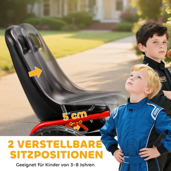 Polkuauto lapsille, 110x61x62 cm, punainen, muovi