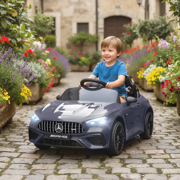Lasten sähköauto, 99x55x43 cm, harmaa, muovi