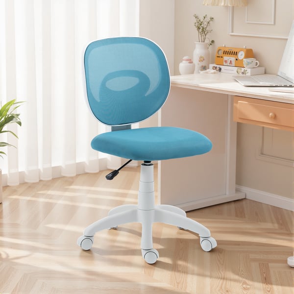 Kontorstol, Ergonomisk skrivebordsstol, 53x59,5x81-89 cm, Blå