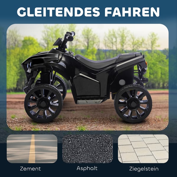 Børns elektrisk ATV, 70x42x45 cm, Sort, Metal Plast