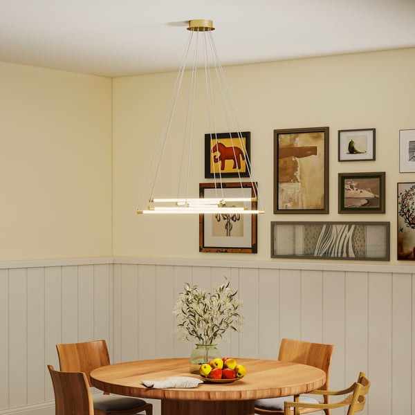 Loftlampe, LED 50W, 82x124 cm, Guld, Justerbar