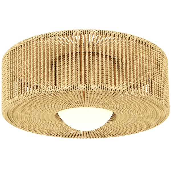 Kattovalo, 30x16 cm, ruskea, hampusta valmistettu varjostin