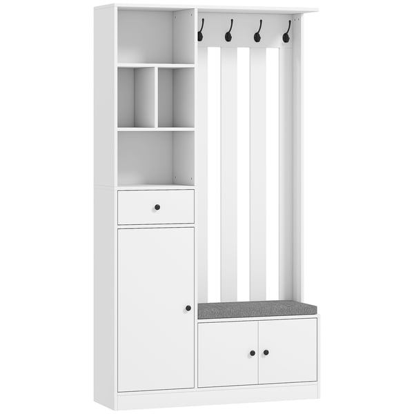 Garderobeskab, 100x30x180 cm, Hvid, MDF