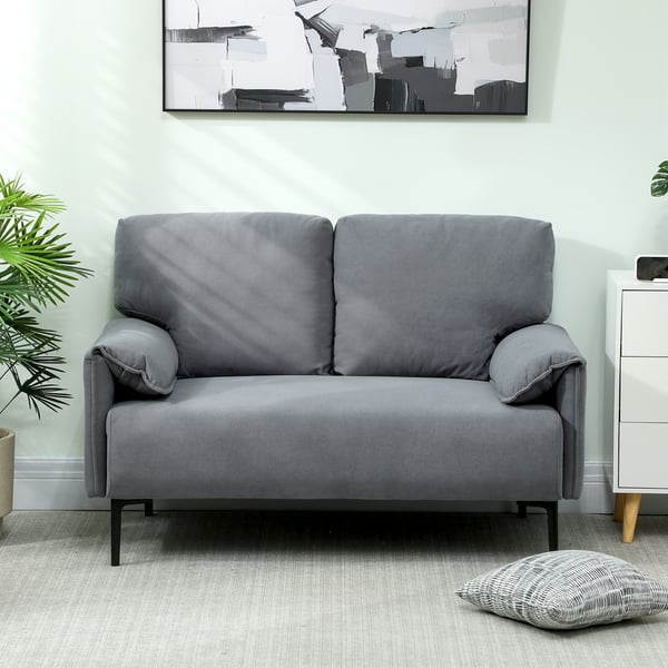 Sohva, 2-istuttava, 127x72x84 cm, musta, samettikangas