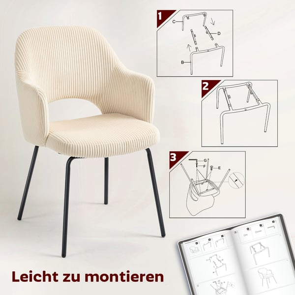 Spisestol, 57x62,5x85,5 cm, Beige, Sæde i snorpolstring