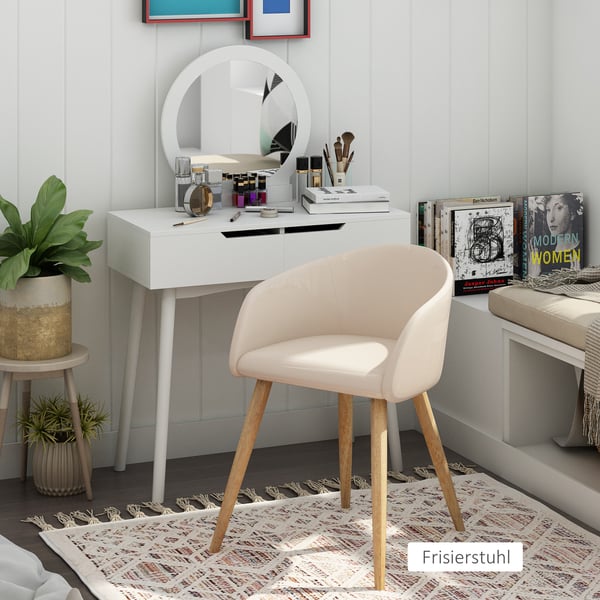 Verhoiltujen tuolien setti, 55x56x74 cm, beige, kangas