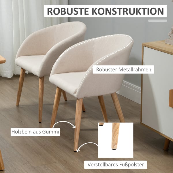 Verhoiltujen tuolien setti, 55x56x74 cm, beige, kangas
