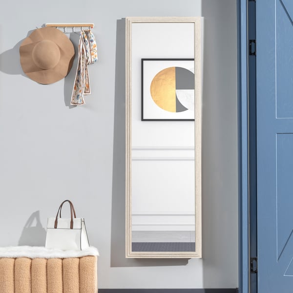 Fuld længde spejl, 160x50 cm, Hvid, Sikkerhedsglas