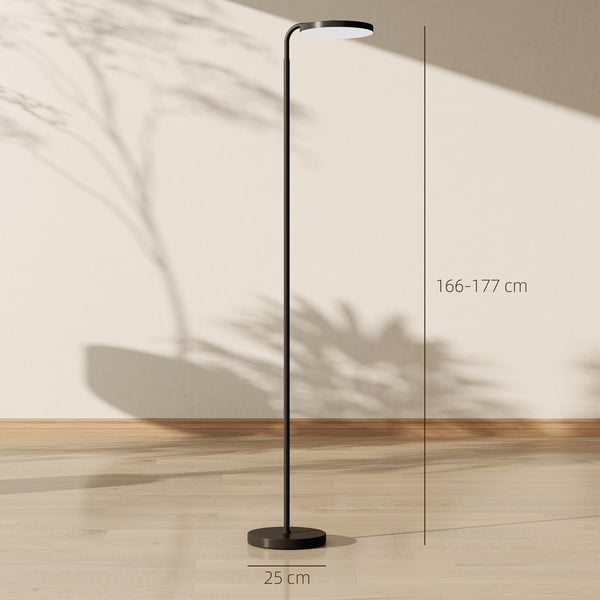 LED gulvlampe, 41x25x166-177 cm, sort, metal