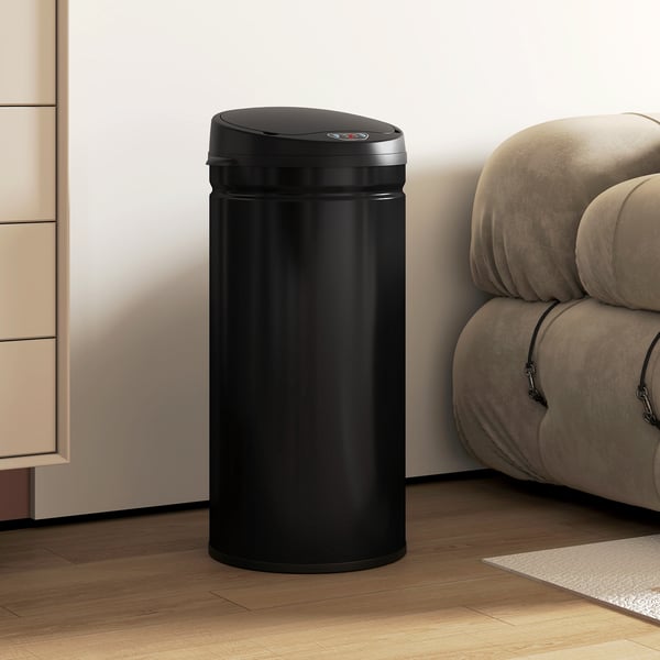 Sensor affaldsspand, 30.5x30.5x68 cm, sort, rustfrit stål
