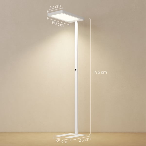 Gulvlampe, 60x32x196 cm, Hvid, Metal Plast