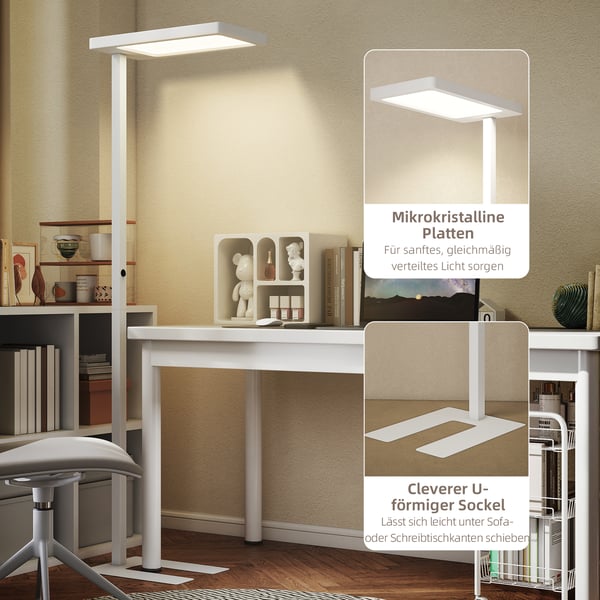 Gulvlampe, 60x32x196 cm, Hvid, Metal Plast