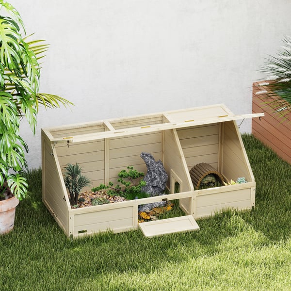 Skildpaddeindhegning, 120x55x50 cm, naturtræ