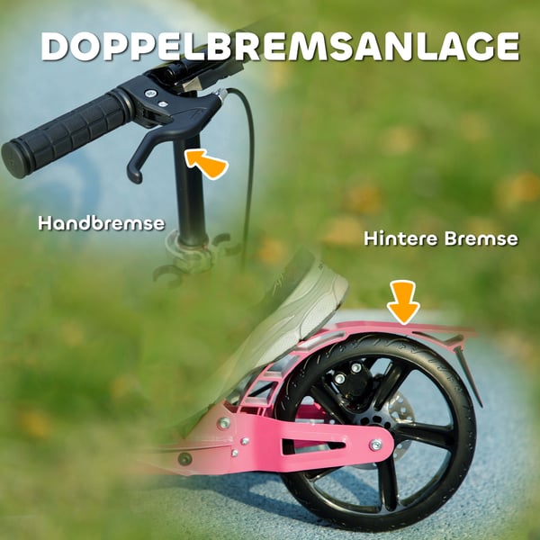 Børneløbehjul 94x36x88-103 cm Pink, justerbar, sammenklappelig