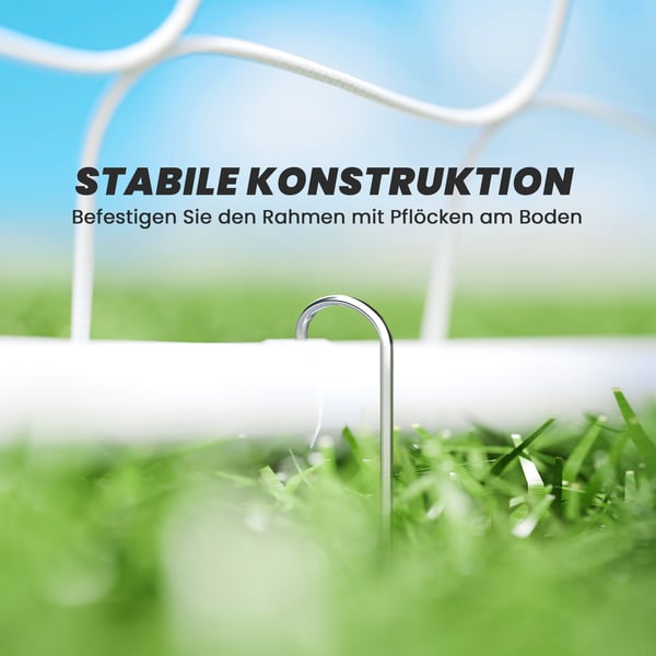 Fodboldmål 186x62x123 cm Hvid Metal