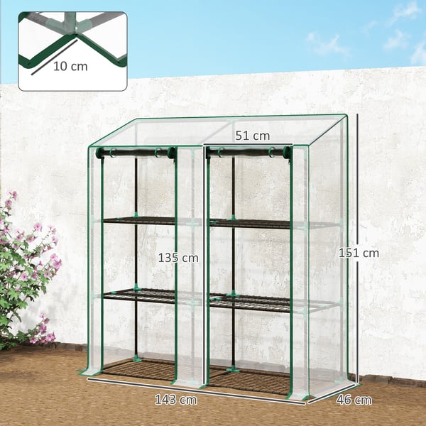 Mini Drivhus, 143x46x151 cm, Transparent, Plastik