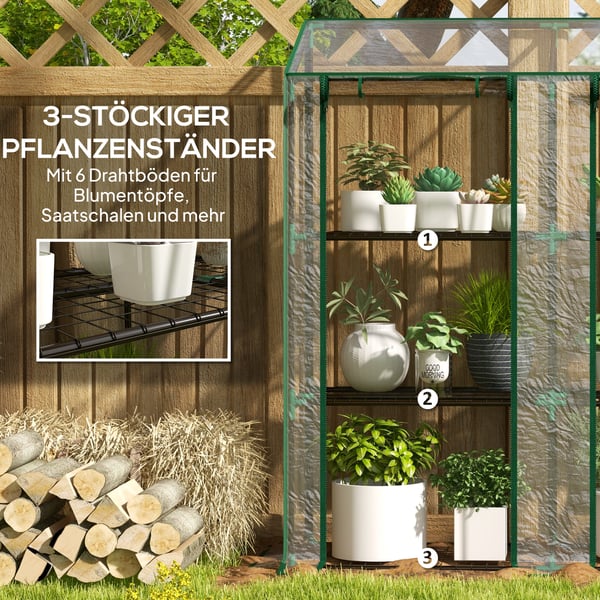 Mini Drivhus, 143x46x151 cm, Transparent, Plastik