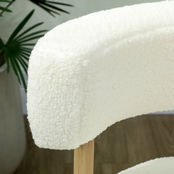 Lounge Stol 67x67x71 cm Hvid, Sherpa-Fleece polstring