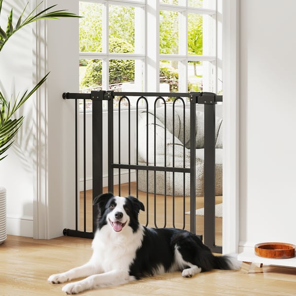 Hundegitter, 76-104x76 cm, Sort, Stål og plast